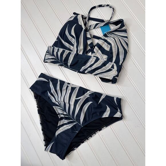 NWT Cupshe Two Piece Swimsuit Bikini Palms Away Crossover Top & Bottoms BUNDLE S - Picture 5 of 6